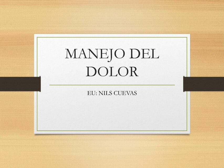 Manejo del dolor 