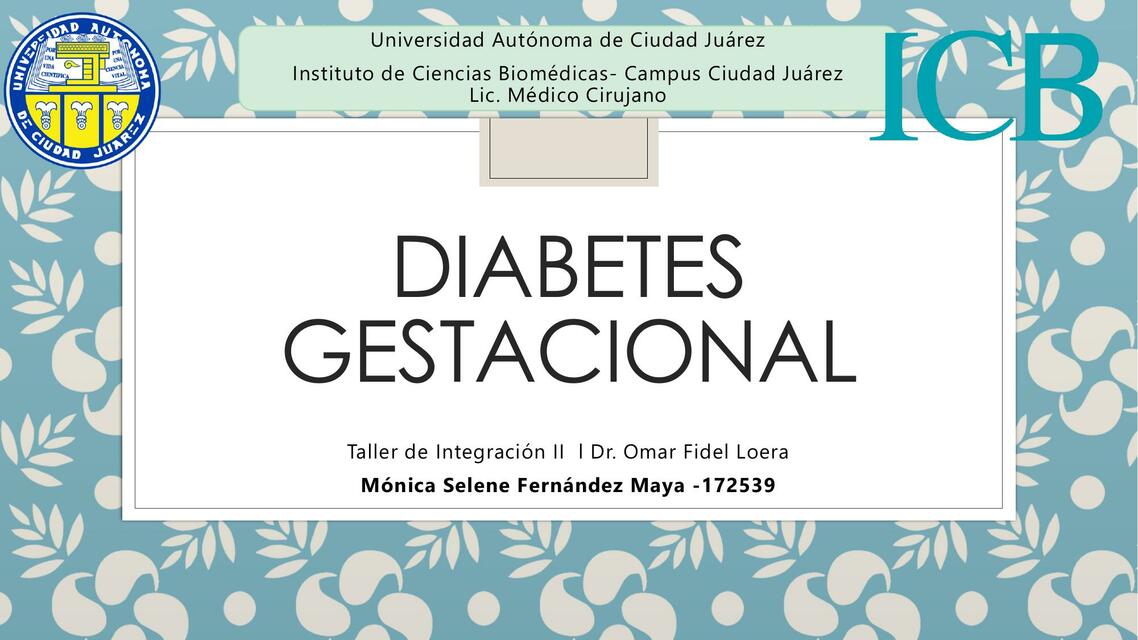 Diabetes gestacional 