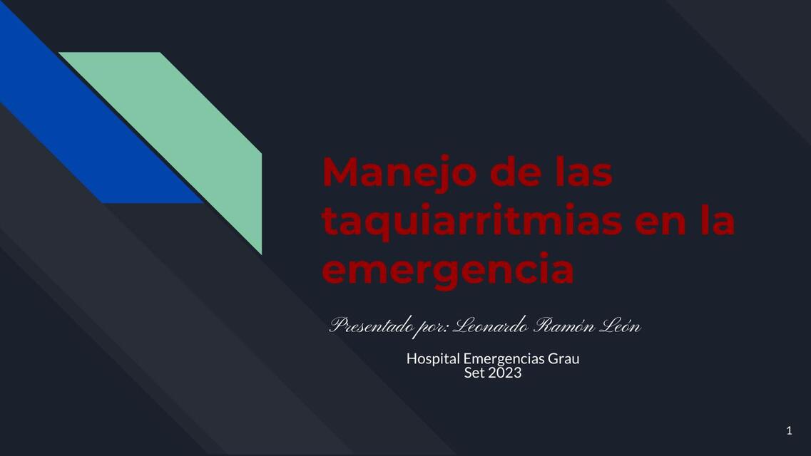 Manejo de las taquiarritmias en la emergencia  