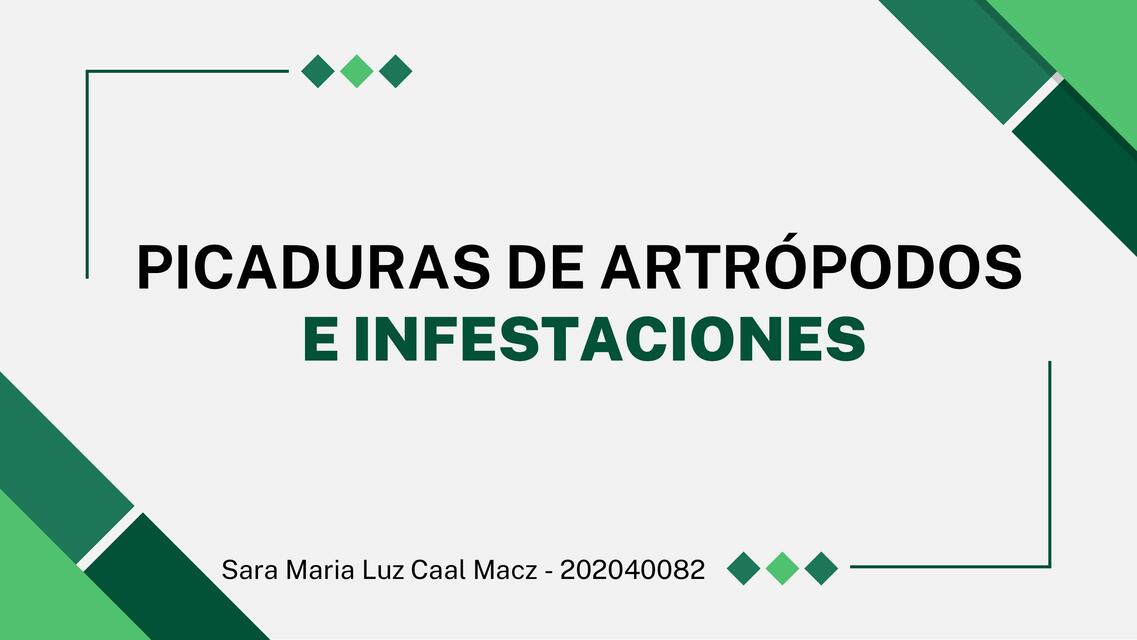 Picaduras de Artrópodos e Infestaciones