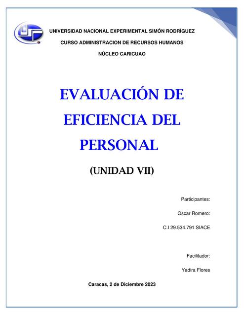 Evaluación de Eficiencia del Personal 