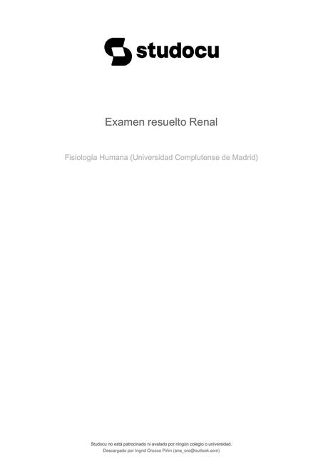 Examen resuelto renal