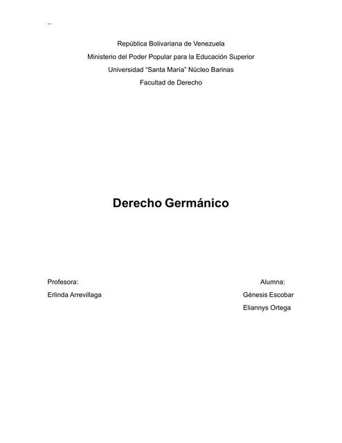 Derecho Germánico Genesis Escobar uDocz