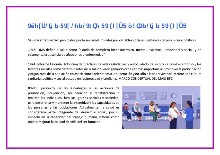 EVOLUCIÓN DEL CONCEPTO DE SALUD Y ATENCIÓN DE SALUD | Erica AF | uDocz