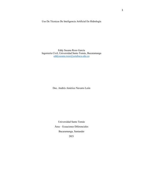 Uso De Técnicas De Inteligencia Artificial En Hidrología