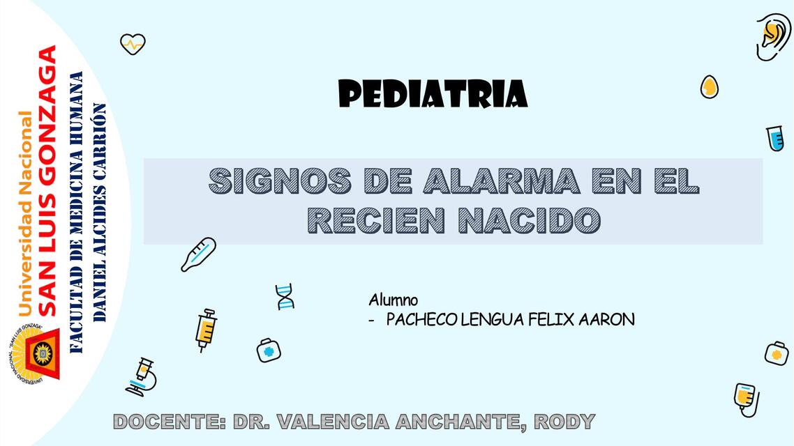 Signo de alarma en Recién Nacido  