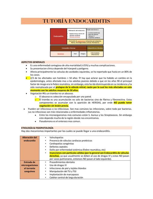 TUTORÍA ENDOCARDITIS