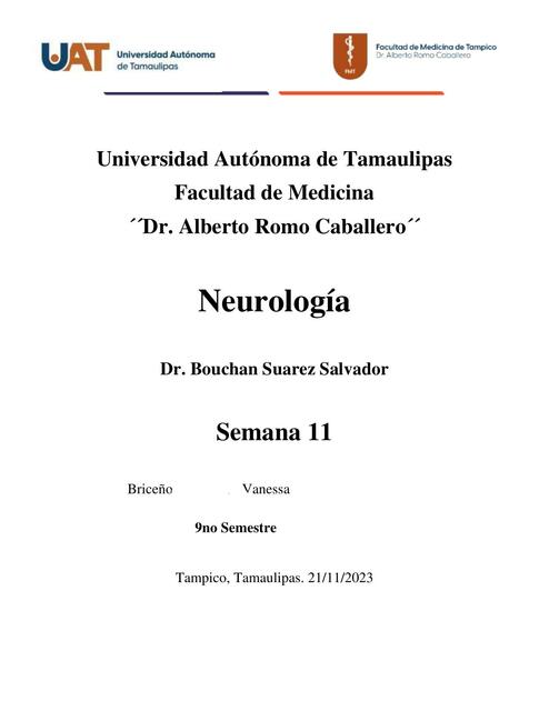 Preguntas de Evaluación Neurología 