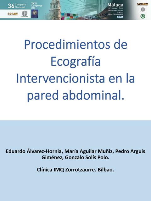 Procedimientos de Ecografía Intervencionista en la Pared Abdominal 