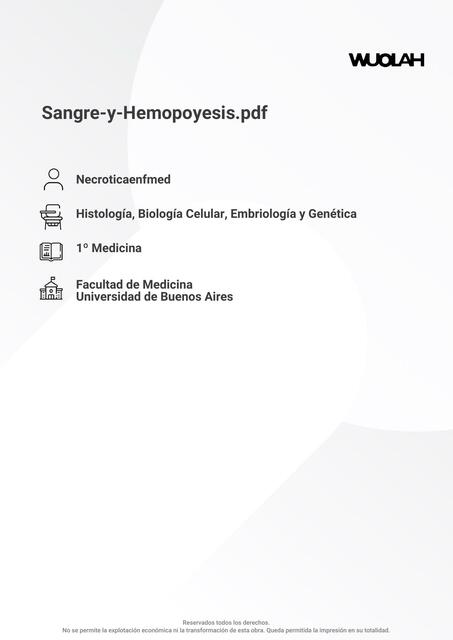 Sangre y Hemopoyesis 