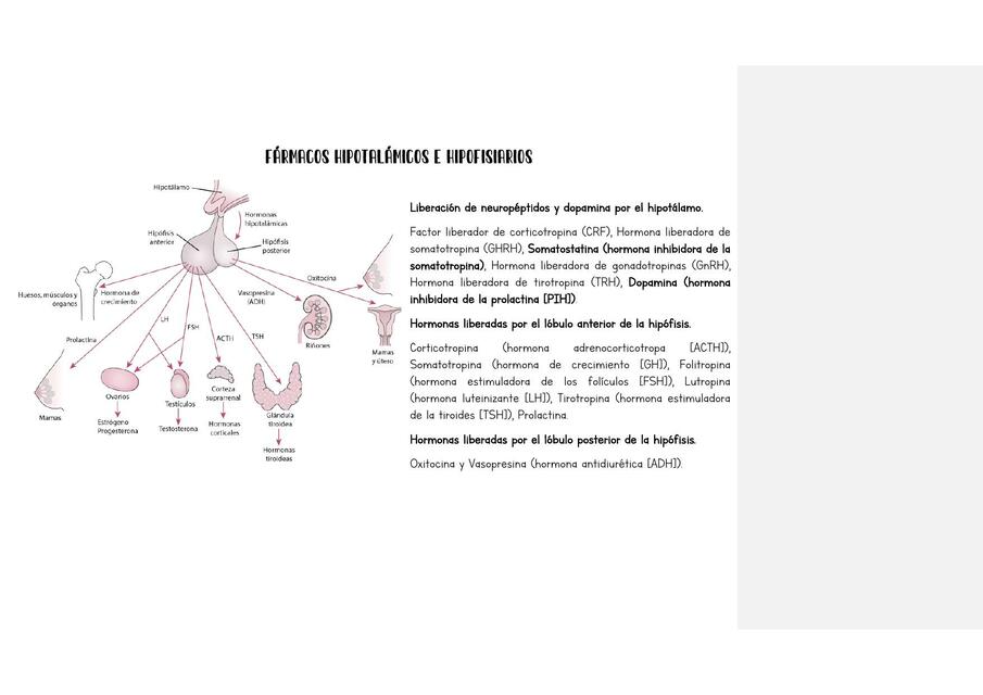 Fármacos Hipotalámicos e hipofisiarios