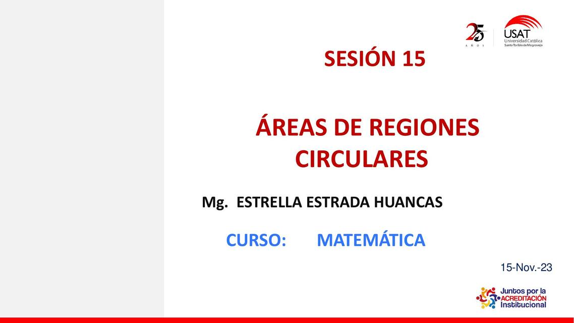 ÁREA CIRCULO Y SECTOR CIRCULAR 1