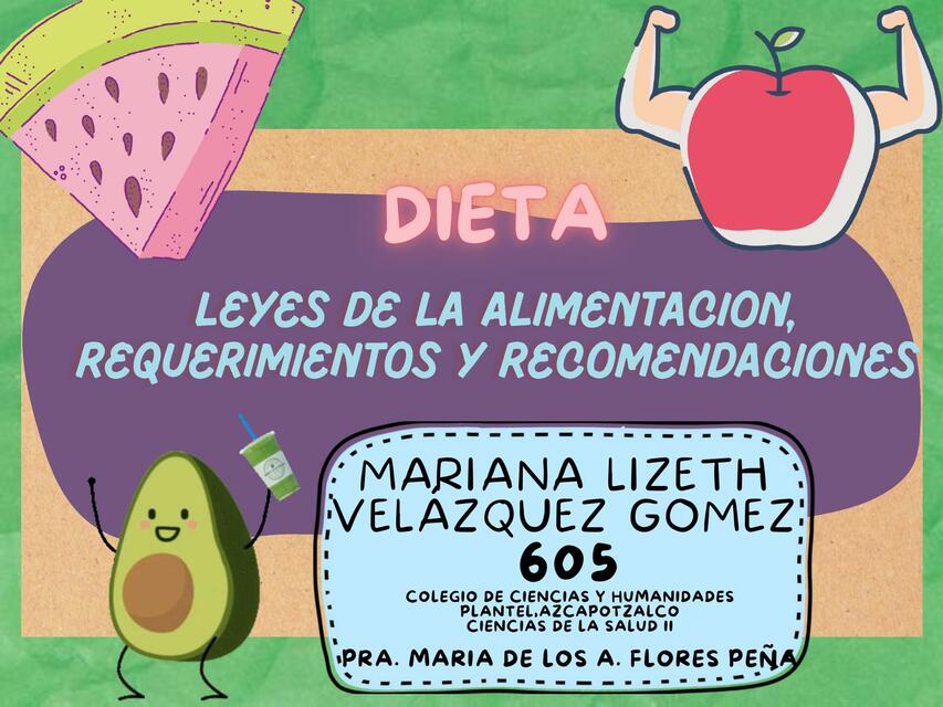 Leyes de la alimentación, requerimientos y recomendaciones