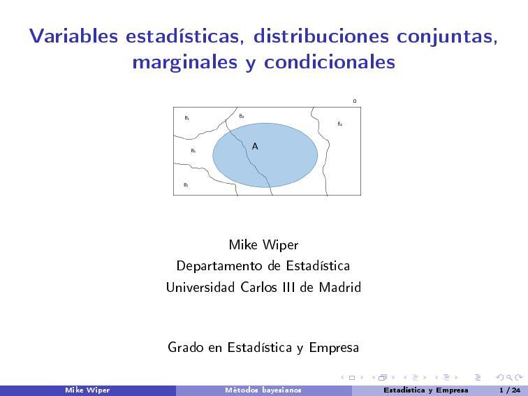 Variables estadísticas, distribuciones conjuntas, marginales y condicionales Estadística e