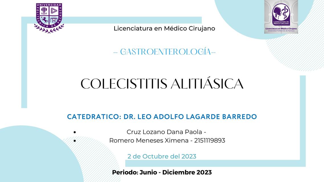 Colecistitis alitiásica