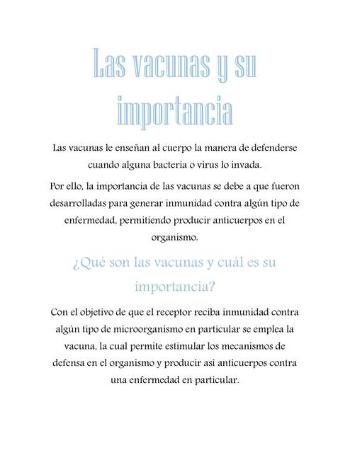 Las vacunas y su importancia