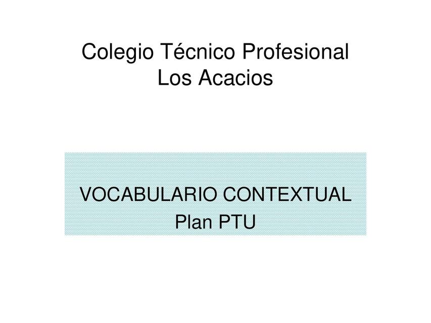 PTU Lenguaje Vocabulario Contextual