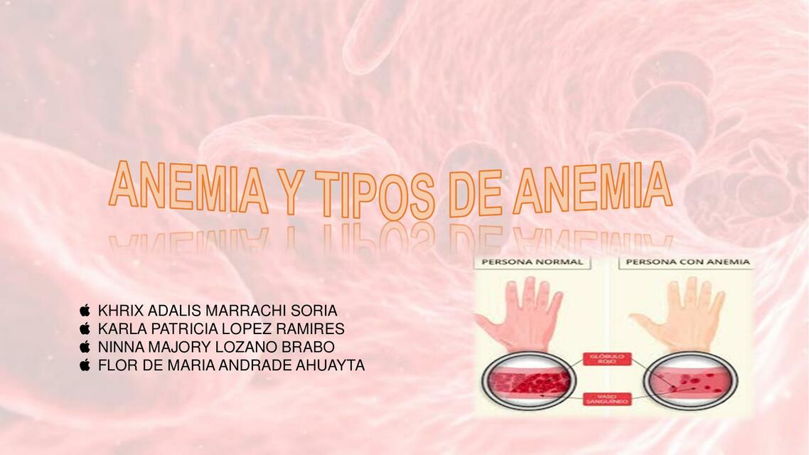 ANEMIA Y TIPOS DE ANEMIA