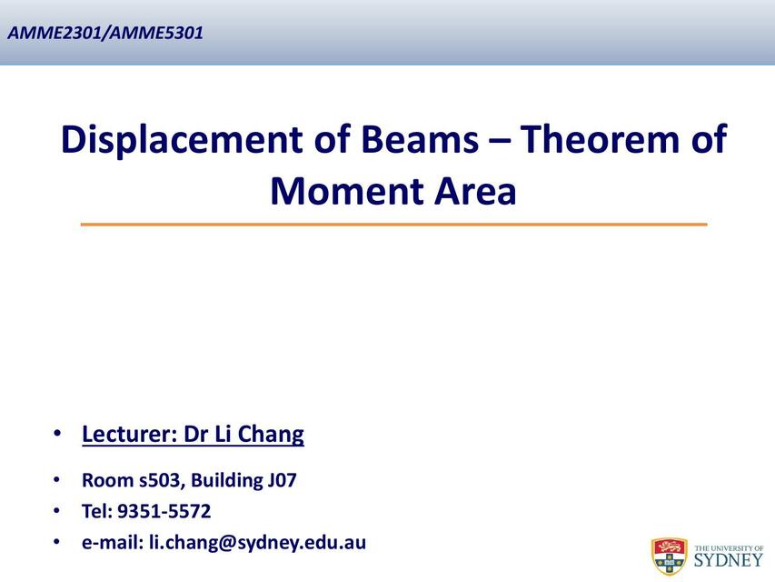 Displacement of Beams – Theorem of Moment Area | gianella jade | uDocz