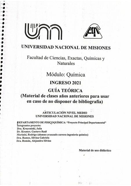 Guía teórica(material de clases años anteriores para usar en caso de no disponer en bibliografía)