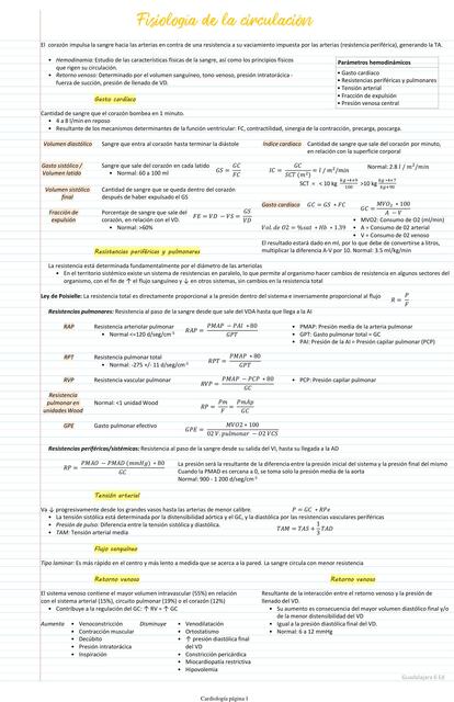 Fisiología de la circulación