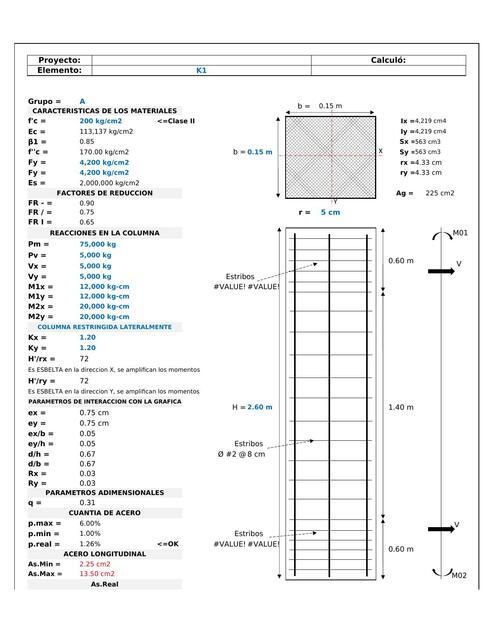 Hoja Excel De Diseño De Columna Plantillas De Excel De Ingeniería Civil Udocz 5506