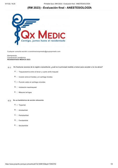 EVALUACIÓN FINAL ANESTESIOLOGÍA CLAVES