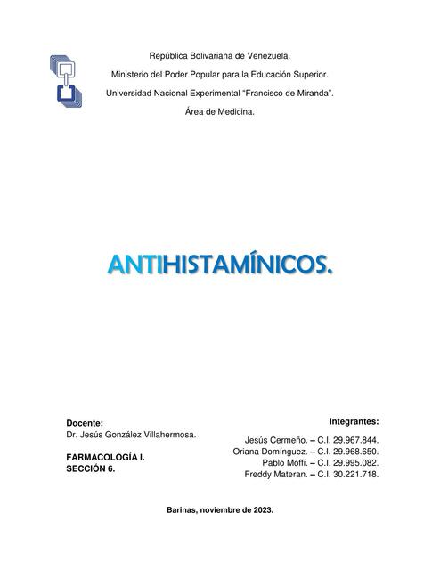 Grupo 5 Antihistamínicos 