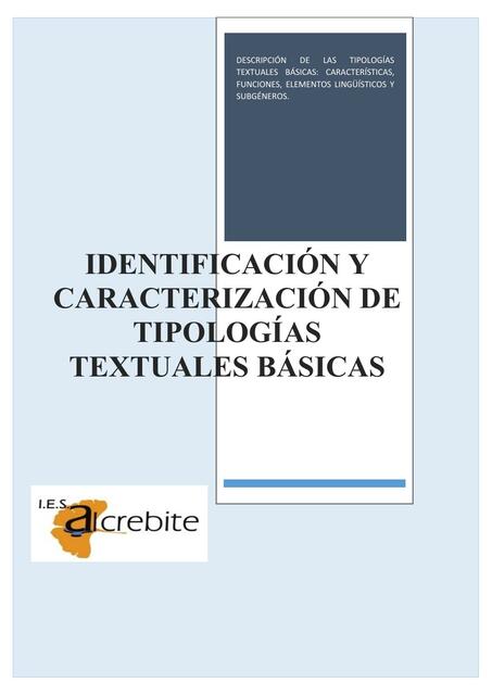 TIPOLOGÍAS TEXTUALES