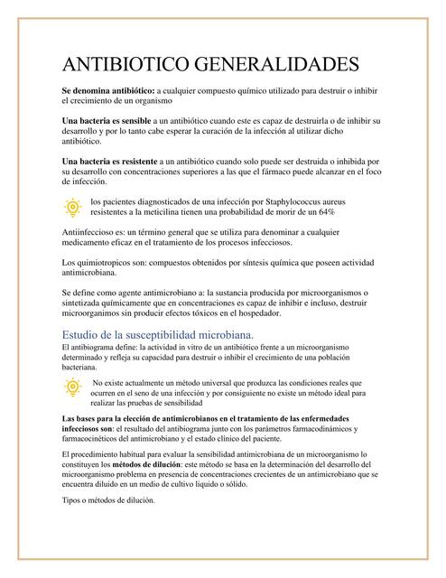 Antibiótico generalidades 