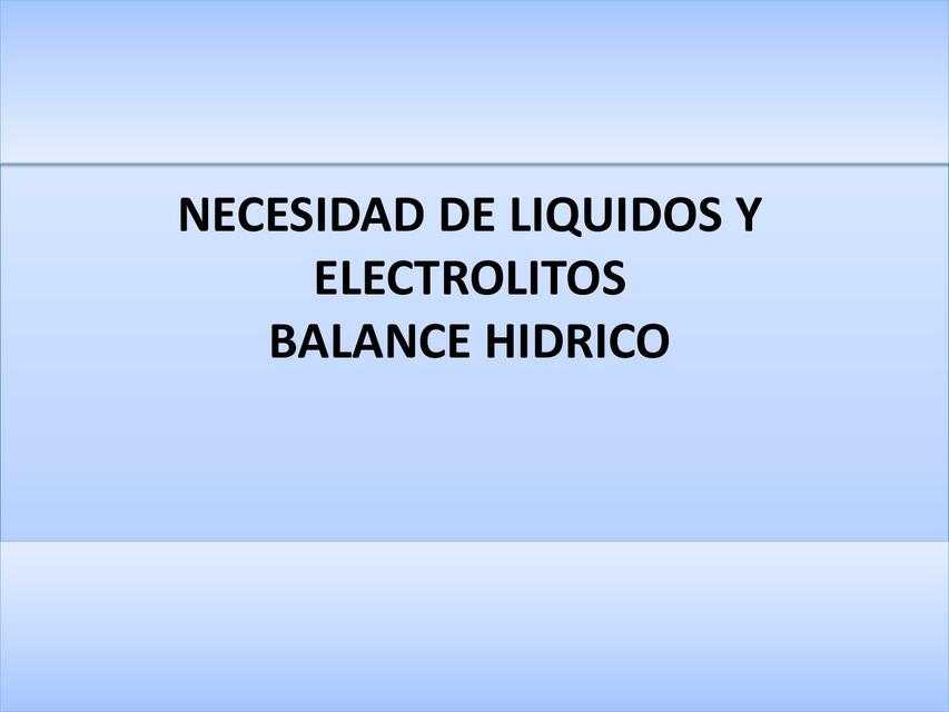 Necesidad de liquidos