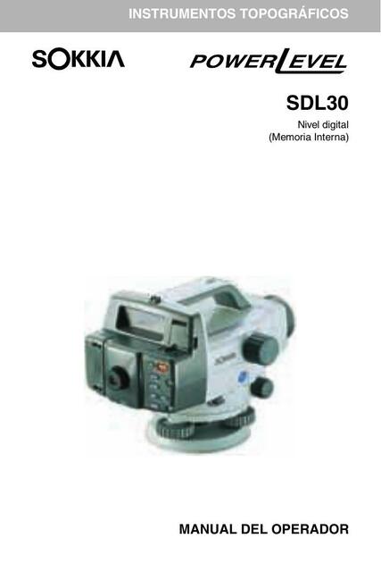 Sokkia SDL30 Manual