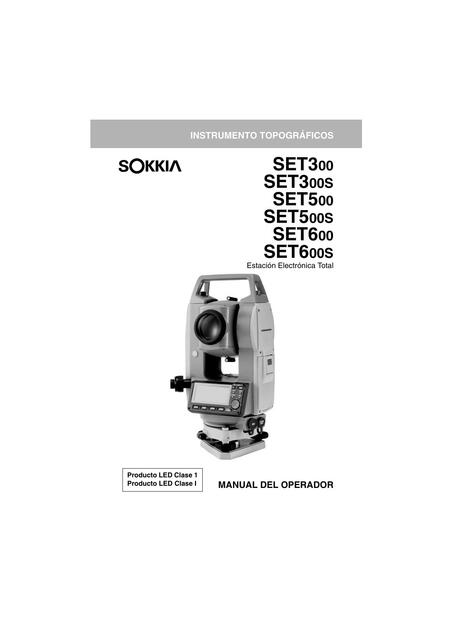 Sokkia SET 300 300S 500 500S 600 600S Manual