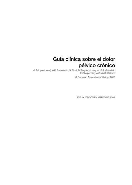 Guía clínica sobre el dolor pélvico crónico