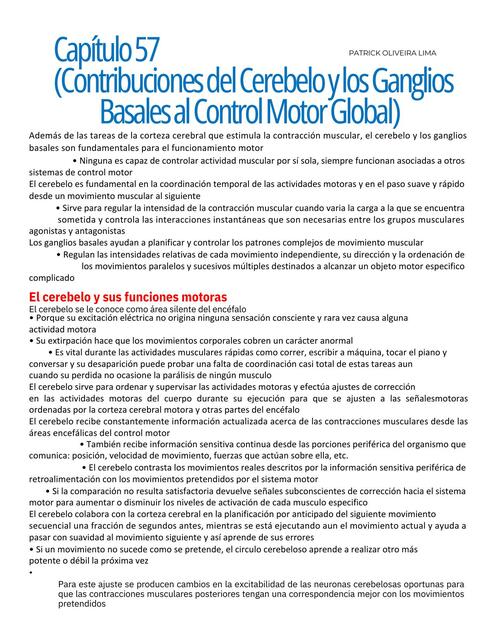 CAP 57Contribuciones del cerebelo y los ganglios