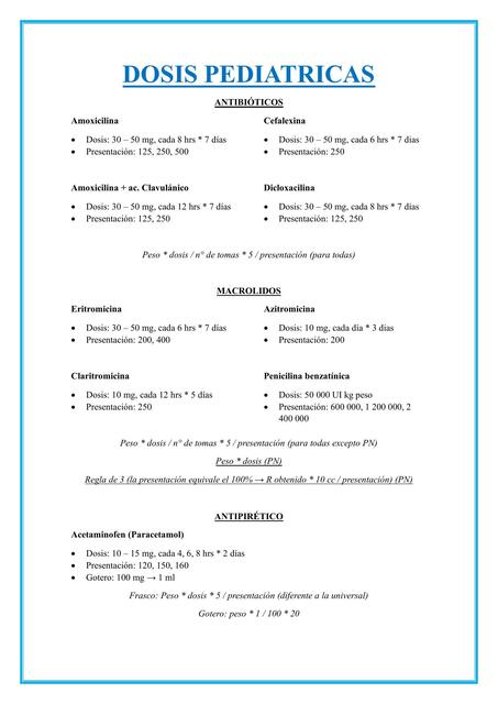 Dosis pediatrica