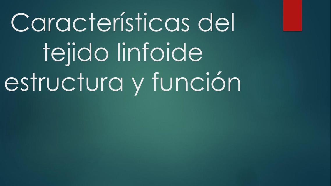 tejido linfoide estructura y función