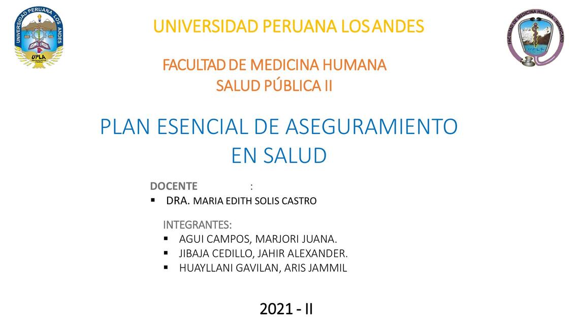 Plan esencial de aseguramiento en salud | Mishelle Chavez | uDocz