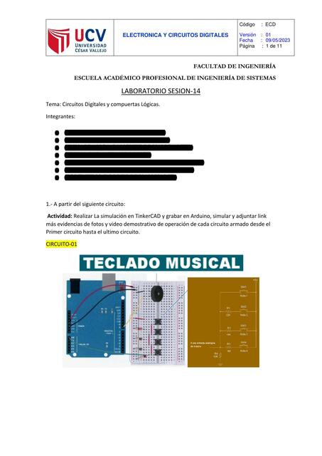 LABORATORIO SESION 14 - Circuitos Digitales y compuertas Lógicas - UCV