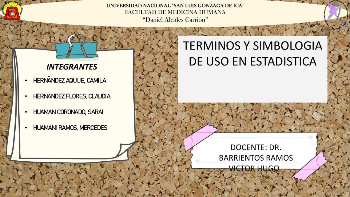 Terminos y simbología de uso en estadística 