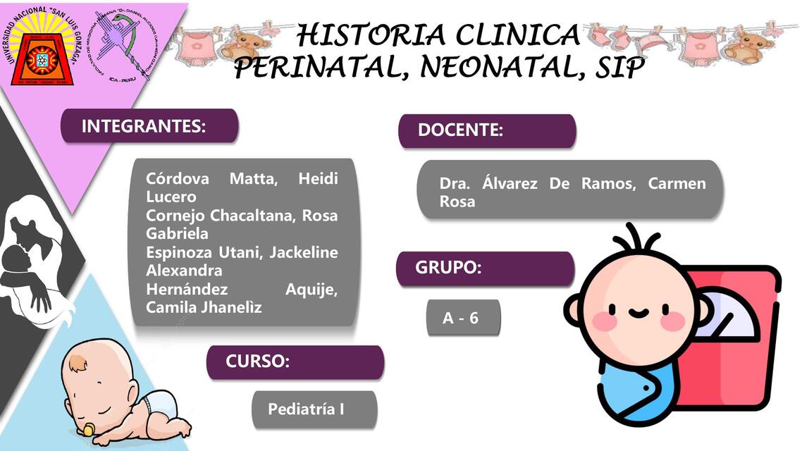 Historia clínica perinatal, neonatal, sip 