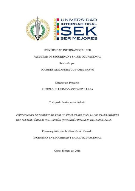 Condiciones de seguridad y salud en el trabajo par