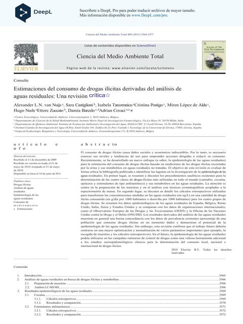 Contaminación en aguas residuales