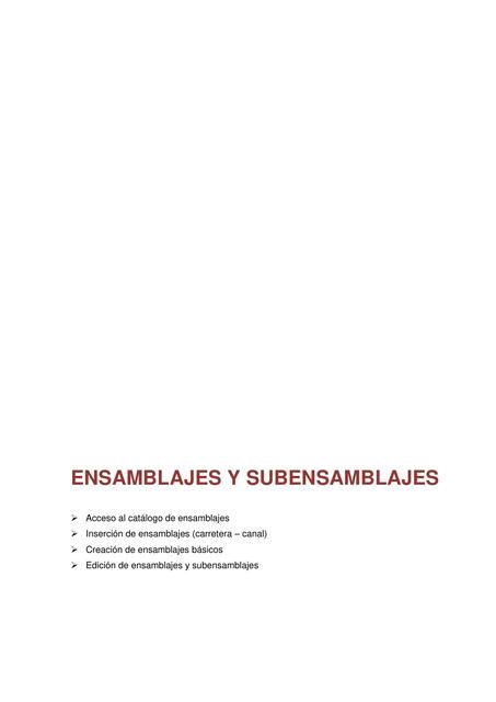 ENSAMBLAJES Y SUBENSAMBLAJES 