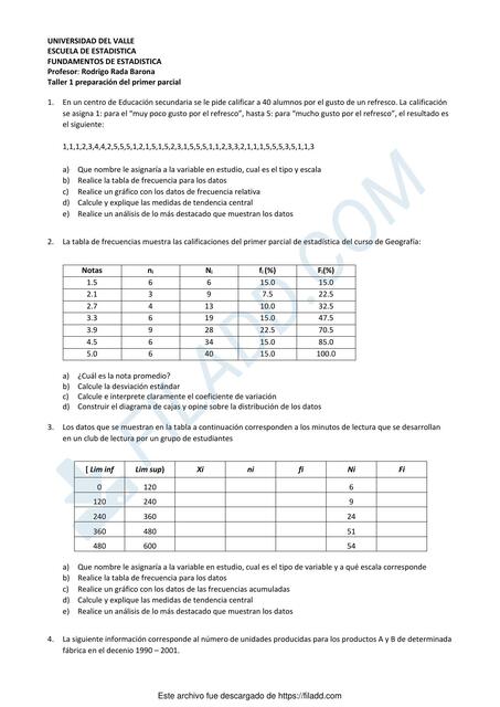 Ingeniería Industrial - Fundamentos de Estadística