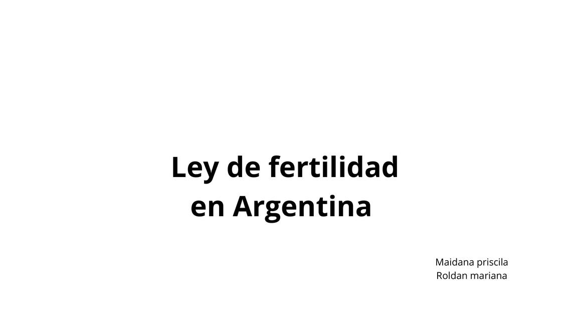 Ley de Fertilidad en Argentina 