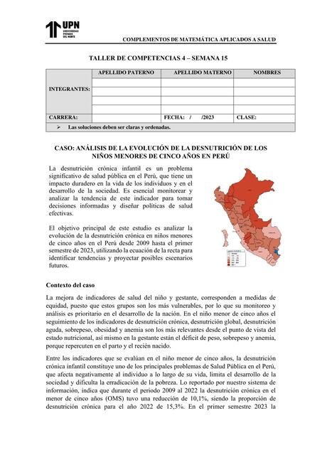 Caso: Análisis de la Evolución de la Desnutrición de los Niños Menores de Cinco Años en Perú 