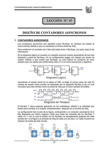 DISEÑO DE CONTADORES ASINCRONOS 