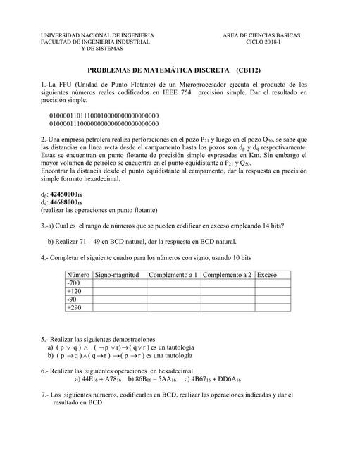 Problemas de matemáticas discretas 