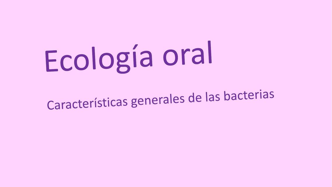 Ecología Oral